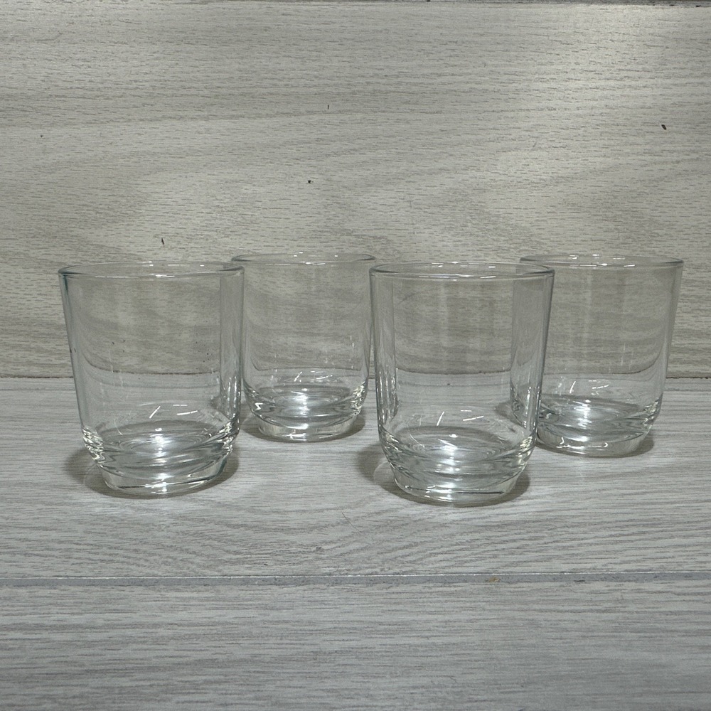 Clear Glasses (Set‎ of 4) Heavy Bottom Bar Home Decor Party Dessert 2.75 x 2.25"